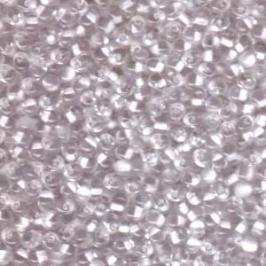 A Pile of White Lined Crystal Drop Beads
