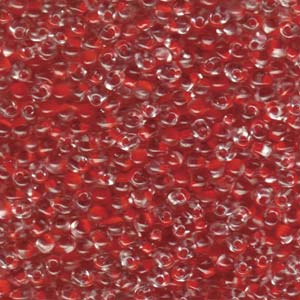 A Pile of Red Lined Crystal Drop Beads