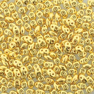 24 Karat Gold Plated Superduo Beads