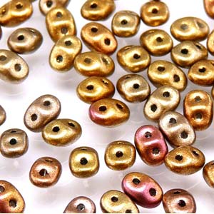 Crystal Gold Rainbow Superduo Beads