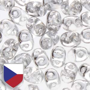 Crystal Labrador Superduo Beads w/ Czech Shield