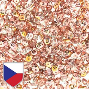 Crystal Capri Gold Superduo Beads w/ Czech Shield