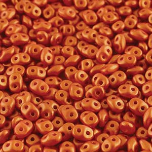 Gold Shine Brick Red Superduo Beads