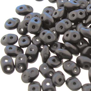 Matte Metallic Black Superduo Beads