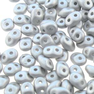 Matte Metallic Silver Superduo Beads