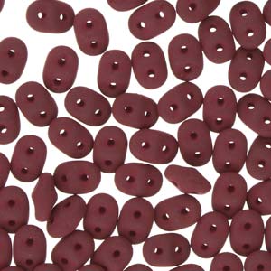 Matte Velvet Maroon Superduo Beads