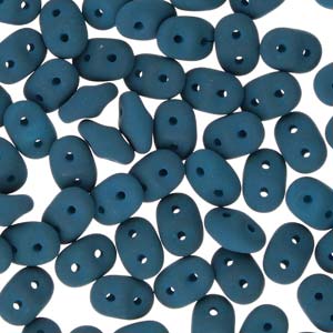 Matte Velvet Dark Teal Superduo Beads