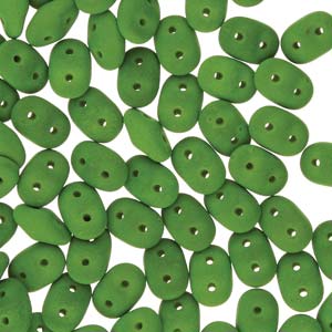 Matte Velvet Lizard Green Superduo Beads