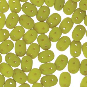Matte Velvet Lemongrass Superduo Beads