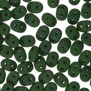 Matte Velvet Forest Green Superduo Beads