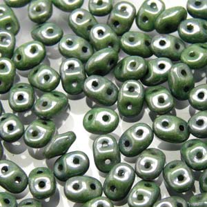 Chalk Green Luster Superduo Beads