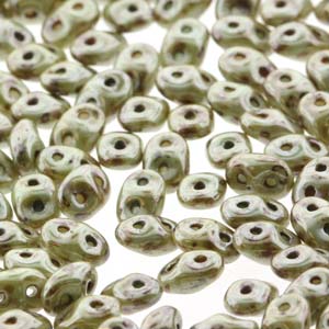 Chalk Lazure Green Superduo Beads