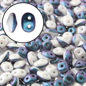 Superduo Duet Polychrome Blueberry & Cream Superduo Beads