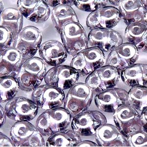 Tanzanite White Luster Superduo Beads