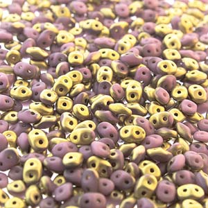 Opaque Matte Violet Fool's Gold Superduo Beads