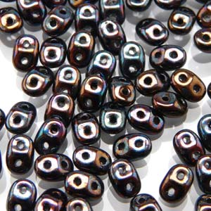 Jet Iris Luster Superduo Beads