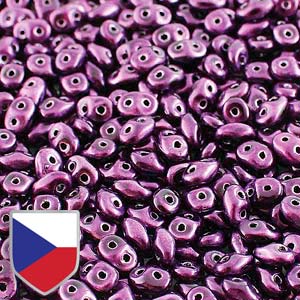 Metalust Purple Superduo Beads w/ Czech Shield