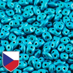 Metalust Turquoise Superduo Beads w/ Czech Shield