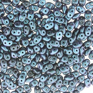 Polychrome Denim Blue Superduo Beads