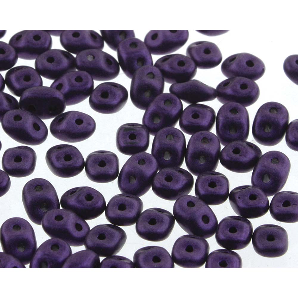Jet Metallic Suede Purple Superduo Beads