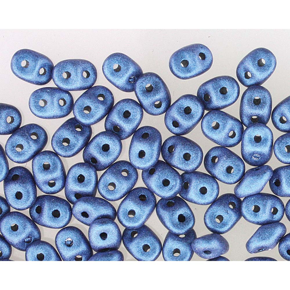 Jet Metallic Suede Blue Superduo Beads