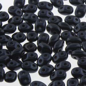 Jet Metallic Suede Dark Blue Superduo Beads