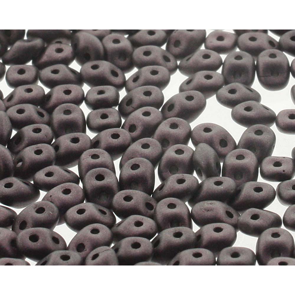 Jet Metallic Suede Dark Brown Superduo Beads
