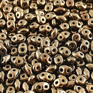 Jet Gold Bronze Superduo Beads