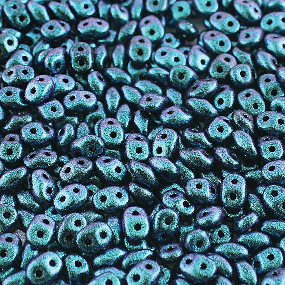 Polychrome Dark Capri Blue Superduo Beads