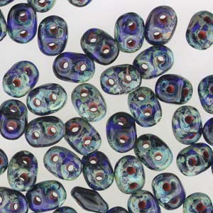 Sapphire Travertine Superduo Beads