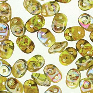 Olive Brown Rainbow Superduo Beads