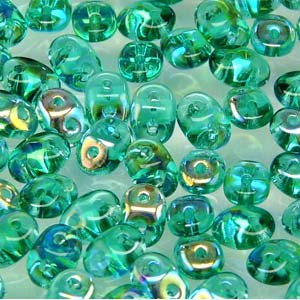 Emerald AB Superduo Beads