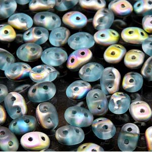 Aqua Vitrail Matte Superduo Beads