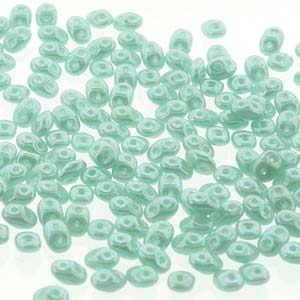 Turquoise Blue Opal White Luster Superduo Beads