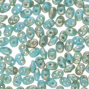 Turquoise Blue Rembrandt Superduo Beads