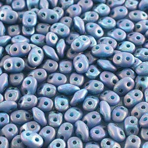 Nebula Turquoise Blue Matte Superduo Beads