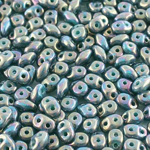 Nebula Turquoise Green Superduo Beads