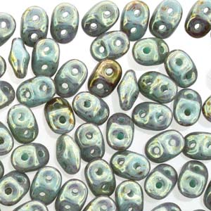Turquoise Green Red Terracotta Superduo Beads
