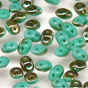 Turquoise Green Celsian Superduo Beads