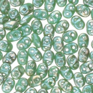 Turquoise Green Rembrandt Superduo Beads