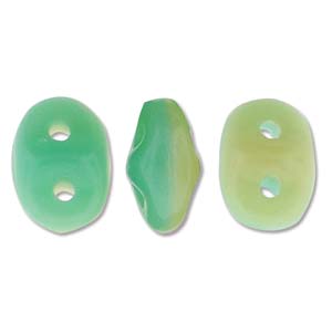 Duets Green Turquoise Ivory Opaque Superduo Beads