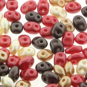 Chocolate Covered Cherries Mix Superduo Beads