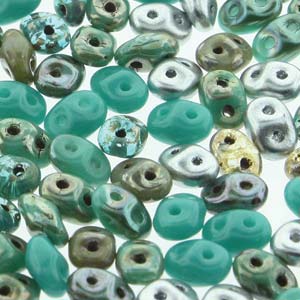 African Turquoise Mix Superduo Beads