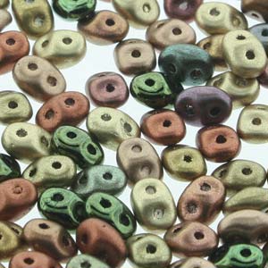 Vintage Copper Mix Superduo Beads