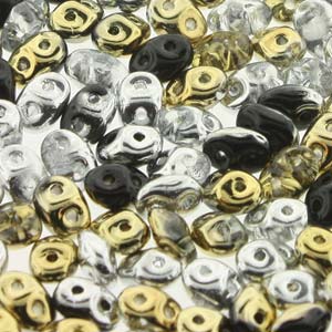 Silver And Gold Mix Superduo Beads