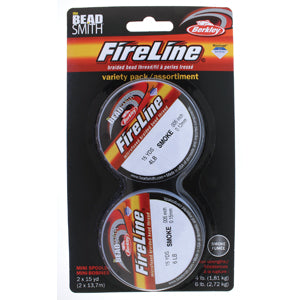 Fireline Premium Beading Thread - Smoke Grey 2pk with 4 lb. and 6 lb. Sizes 15 Yards Per Spool