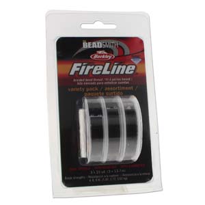 Fireline Premium Beading Thread - Smoke Grey 3pk with 4 lb., 6 lb., 8 lb. Sizes 15 Yards Per Spool