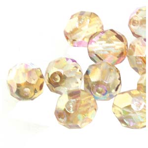 6MM Round Crystal Brown Rainbow Czech Glass Fire Polished Beads