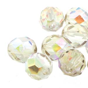 6MM Round Crystal Lemon Rainbow Czech Glass Fire Polished Beads