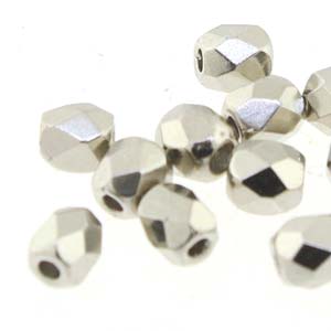 3MM Nickel-Plated Czech Glass Fire Polished Beads